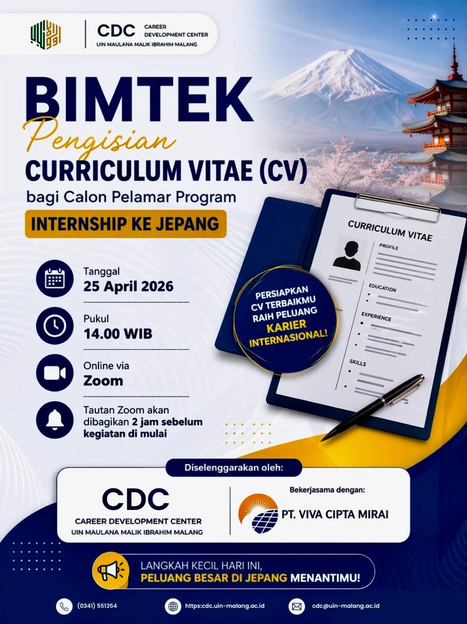Sosialisasi dan Bimbingan Teknis Pengisian CV bagi Calon Pelamar Program Internship ke Jepang